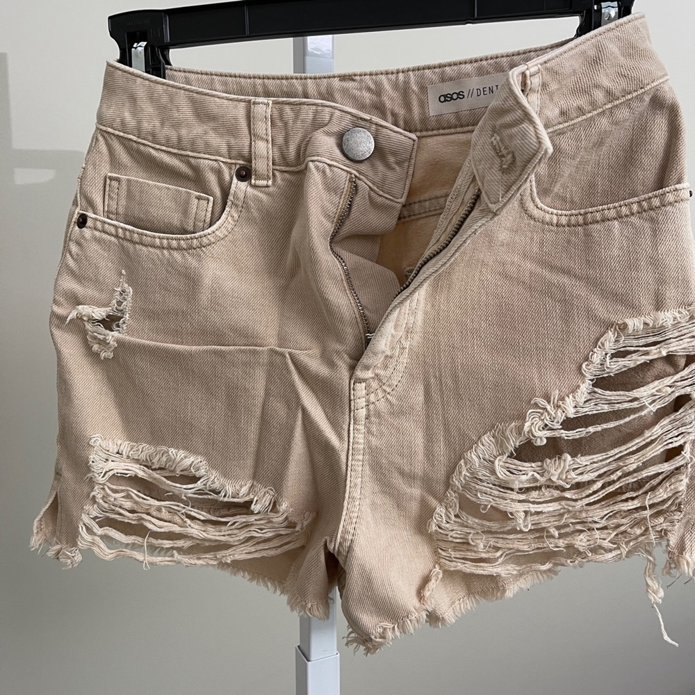 Asos distressed denim shorts size 2